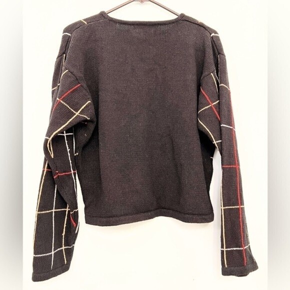 Women's LISE J. Vintage / Clasic Sweaters Casual Drop Shoulder Plaid Cardigan. - Picture 5 of 8